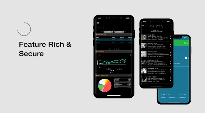 Kaya Capital app screens